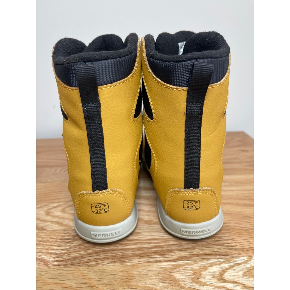 Merrell Snow Quest Lite 3.0 Waterproof Winter Boots Wheat Yellow Kids 13M - Picture 4 of 7